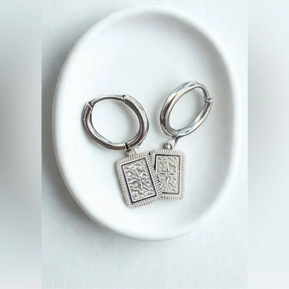 Silver Hoop Earrings  M1281
